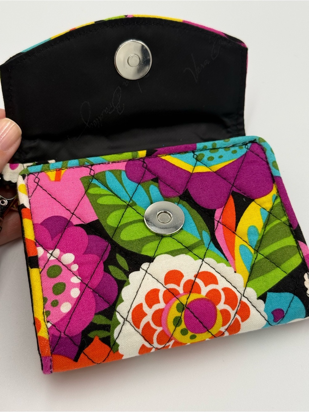 Vera Bradley Purple Floral Quilted Wristlet Wallet - Picture 5 of 6